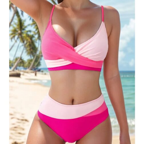 Crisscross High Waist Bikini Sets Two Piece Swimsuit - Image 6