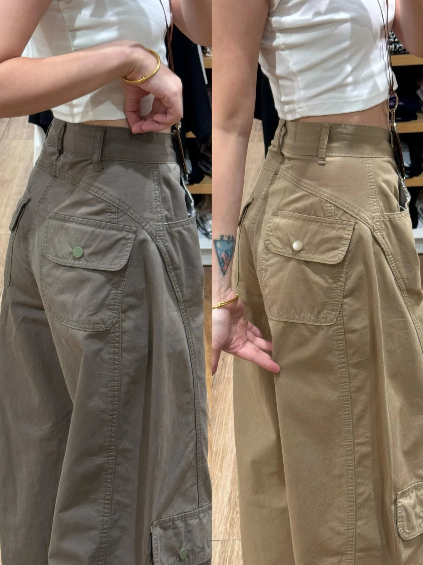 The loose straight-leg and wide-leg design offers a relaxed silhouette inspired by American casual workwear style, perfect for autumn wear. 5