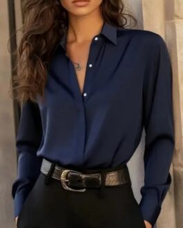 Wemen’s Elegant Long Sleeve Button Down Blouse
