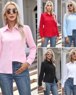 Women’s Spring Autumn Solid Color Long Sleeve