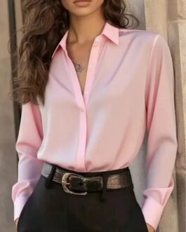 Wemen’s Elegant Long Sleeve Button Down Blouse